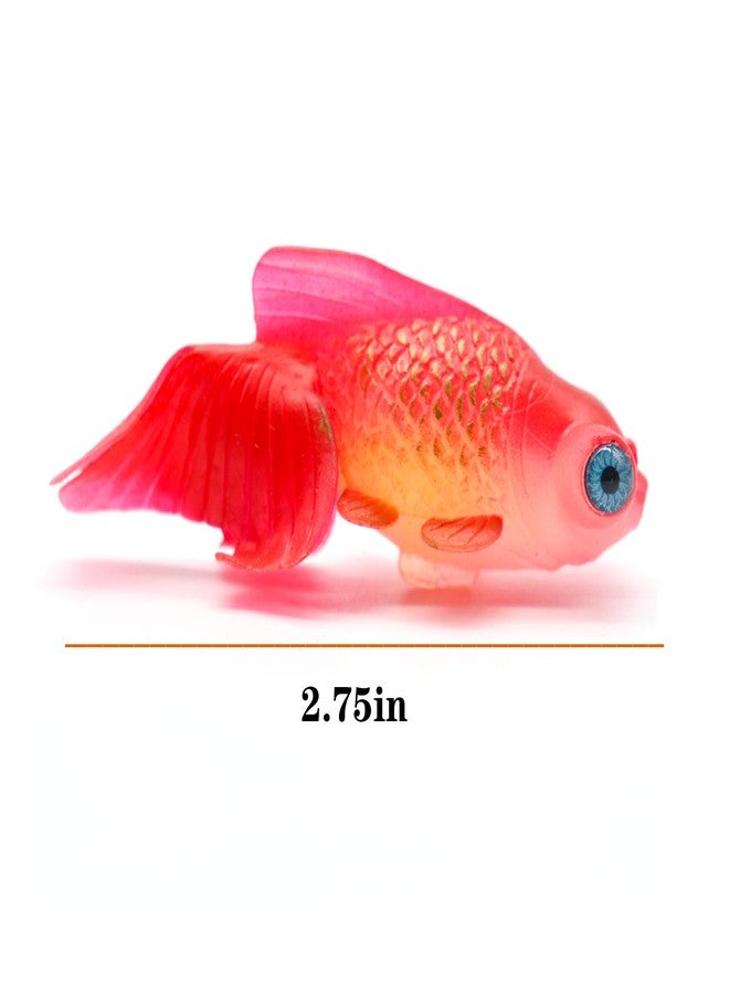 Besimple Silicone Artificial Fish Aquarium Decortion High Simulation Lifelike Floating Fake Betta Fish Tank Ornament (Red Goldfish) - Image 4